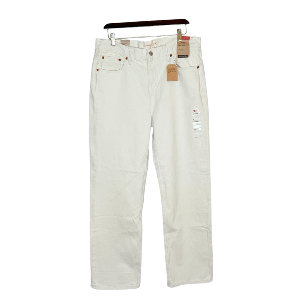 Levis Low Pro Mid Rise Relaxed Cream Neutral Straight Leg Jeans Size 31 NWT